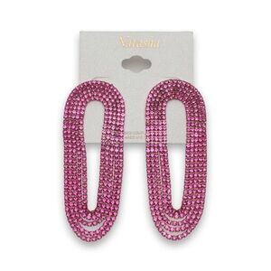Natasha Pierced pink mesh earrings